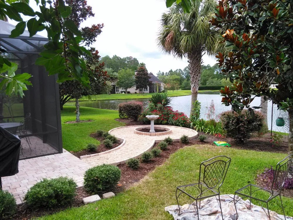 Professional lawn mowing service with custom design in St. Augustine, FL by North Florida Landscape