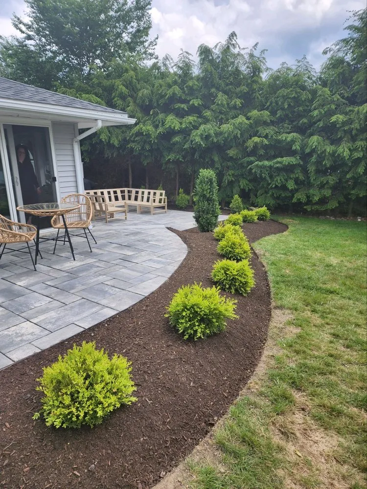 Custom lawn mowing service with custom design in North Andover, MA by Northeast Landscape Contractors