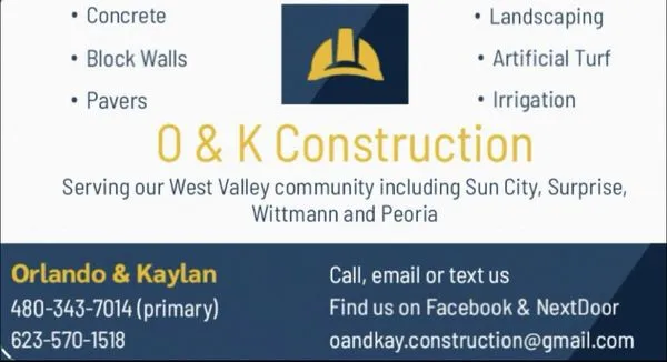 O & K Construction Logo