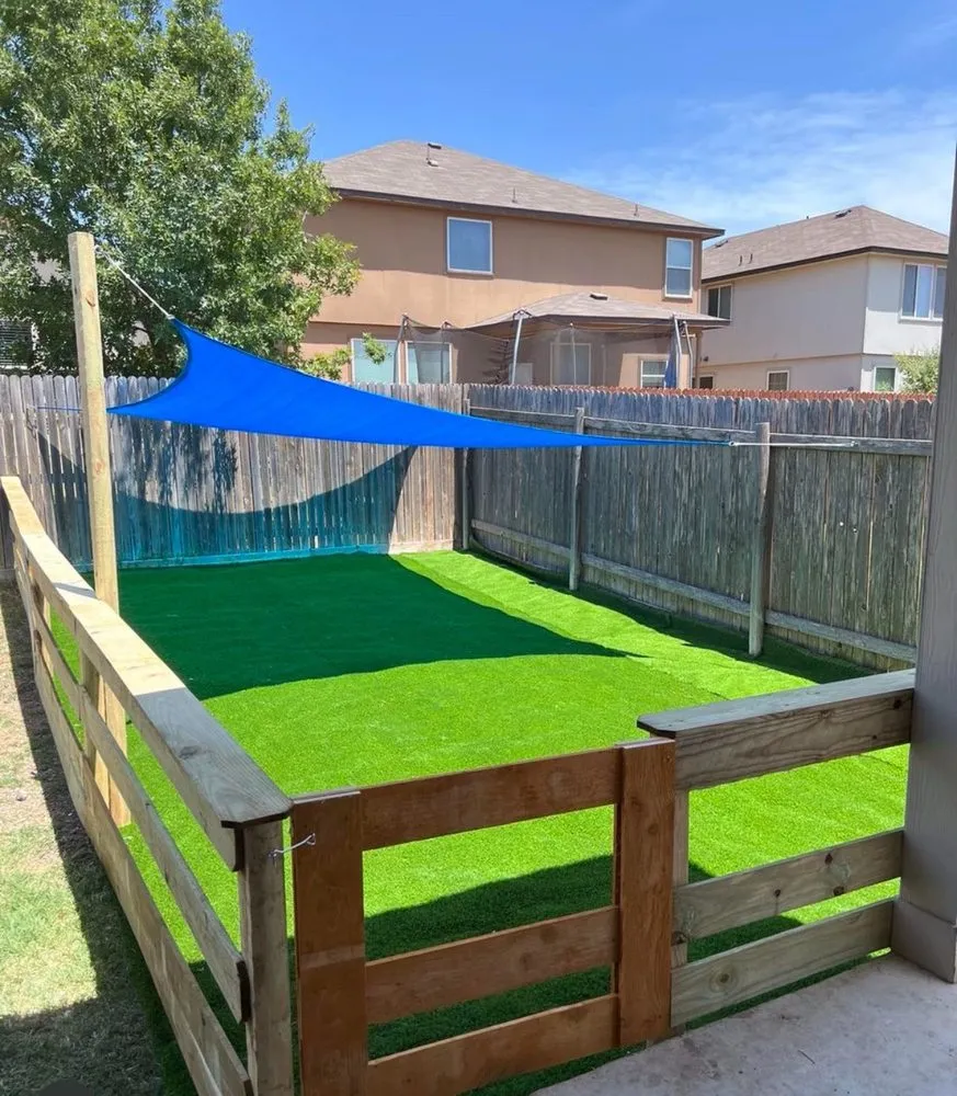 Custom landscape installation in Buda, TX by Oasis Landscaping & Fencing
