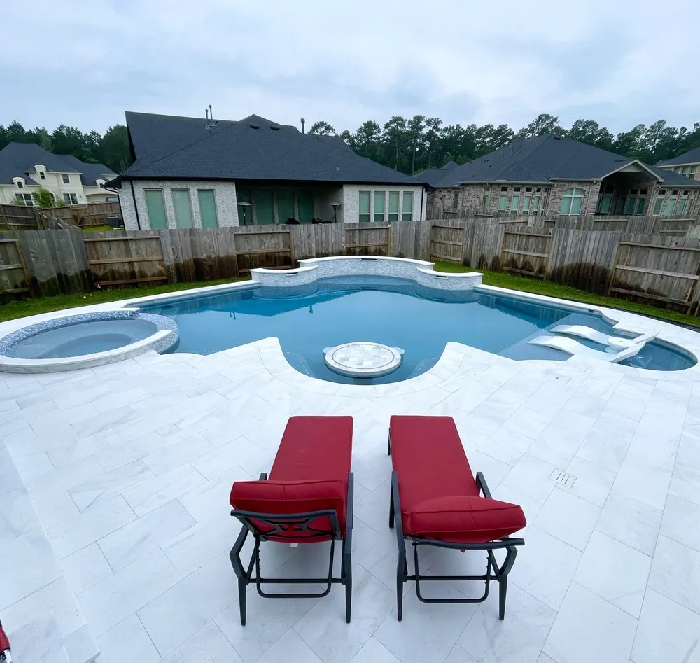 Custom garden landscaping for beautiful yards in Spring, TX by Oceans Edge Custom Pools