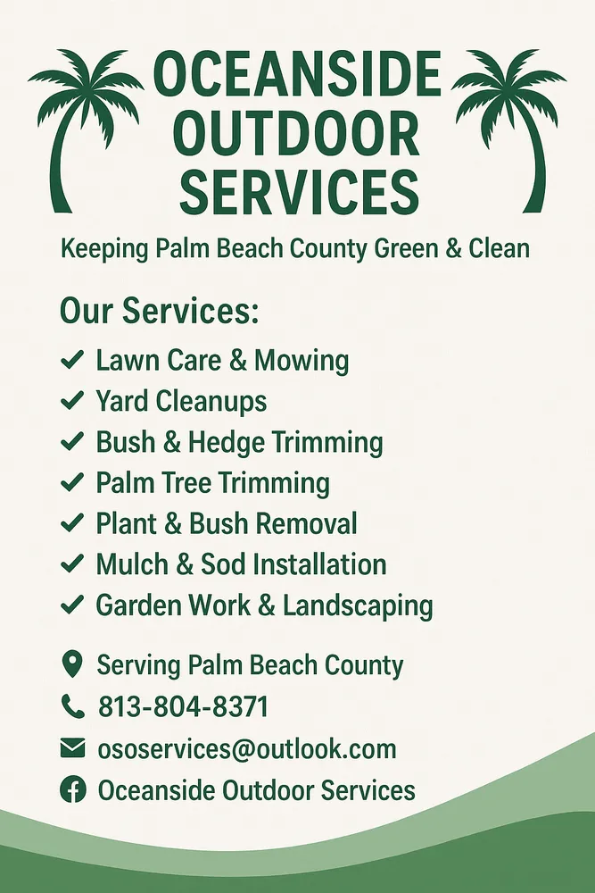 Reliable lawn mowing service experts serving Boynton Beach, FL - Oceanside Outdoor Services
