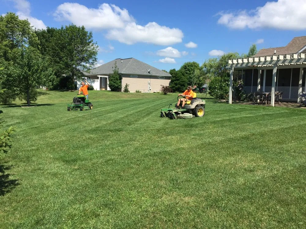 Custom lawn mowing service for year-round maintenance across New Point, IN - Off Duty Lawn Care
