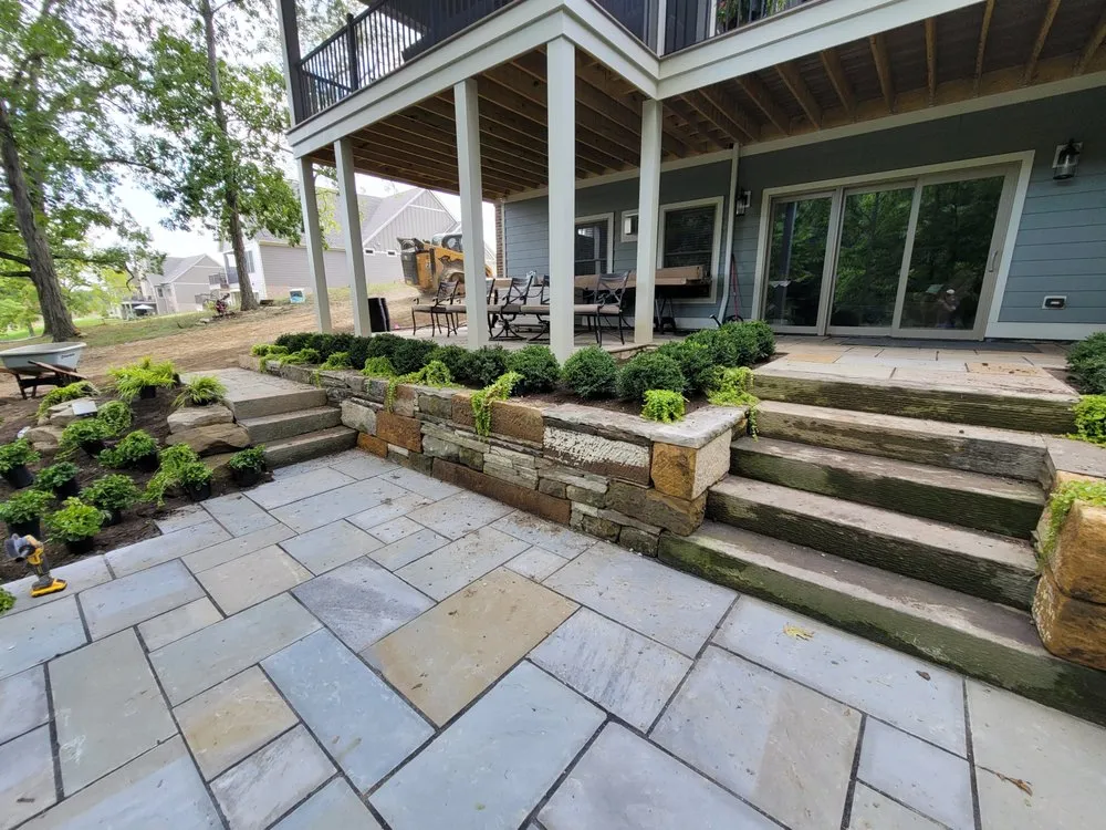 Professional yard cleanup service with custom design in Akron, OH by Ohio Beauty Cut Stone