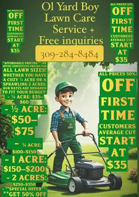 Ol Yard Boy Lawn Care Service Logo