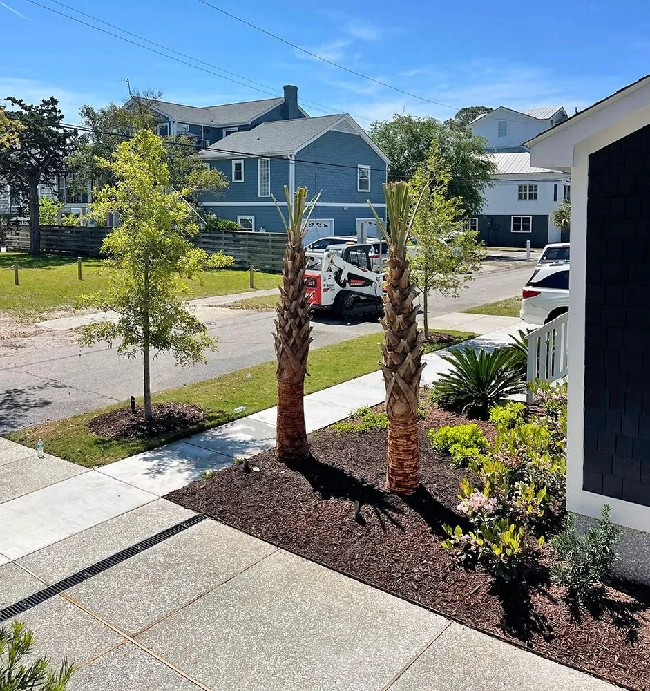 Custom lawn mowing service with custom design in Newton Grove, NC by Old Mill Stream