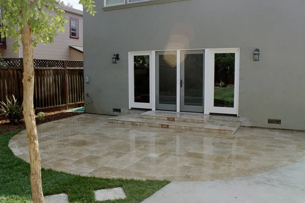 Affordable landscape installation in Los Gatos, CA - Old World Cobble