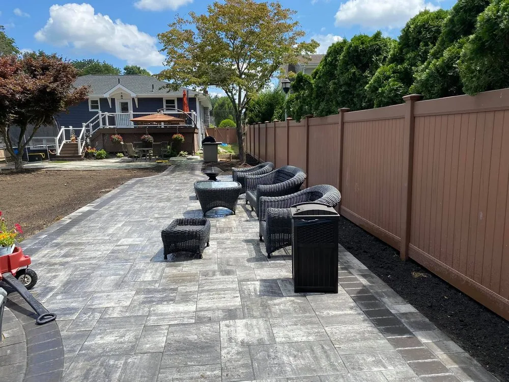 Custom residential landscaping in Bay Shore, NY by Oliver's Landscape