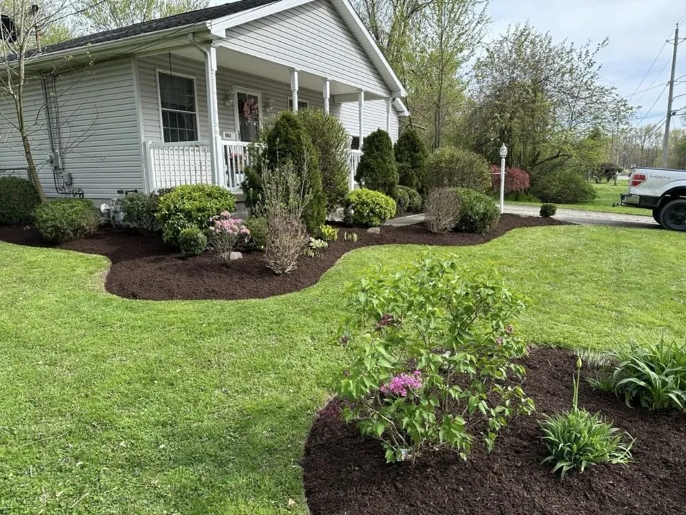 Custom outdoor landscaping with custom design in Boardman, OH by Olson Landscaping