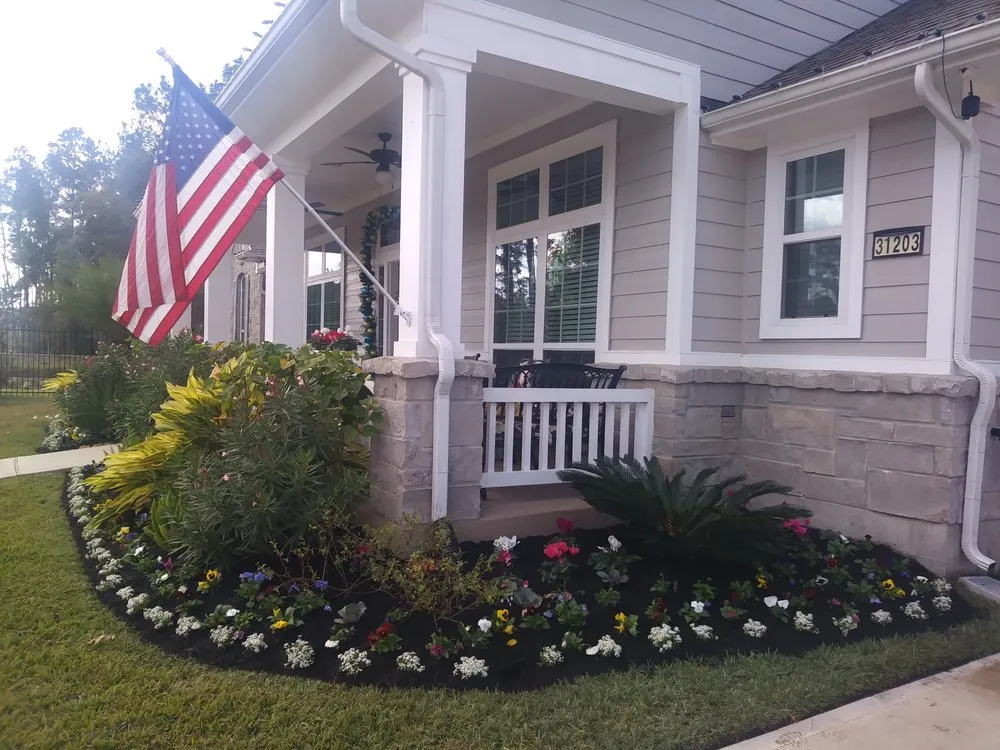 Custom garden landscaping for residential properties in Houston, TX by Olympus Lawn & Pool