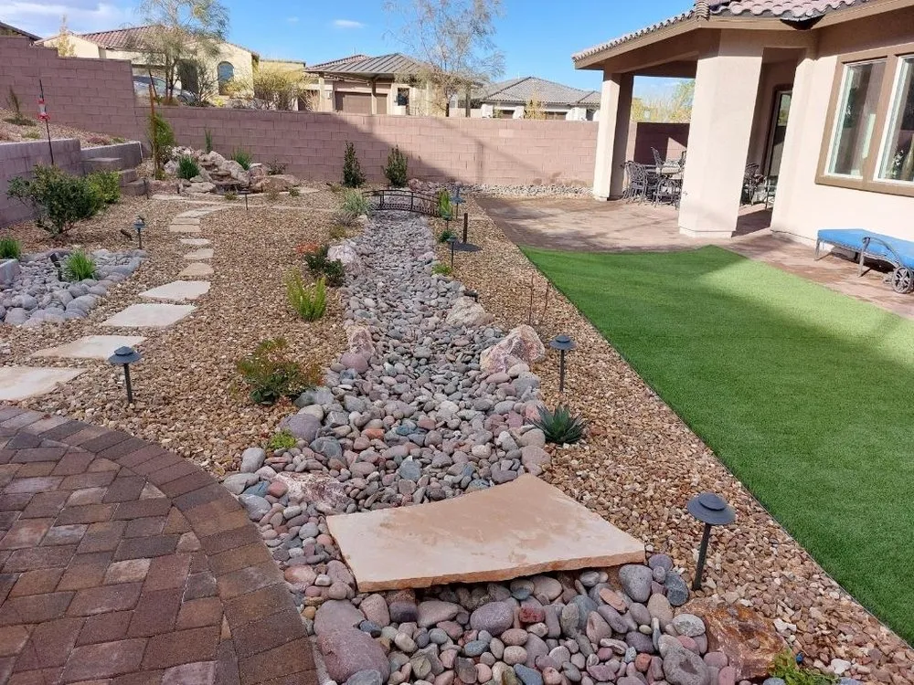 Local lawn mowing service with custom design in Las Vegas, NV by Omars tree service