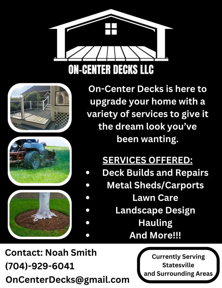 Top-rated yard maintenance in Harmony, NC by On Center Decks