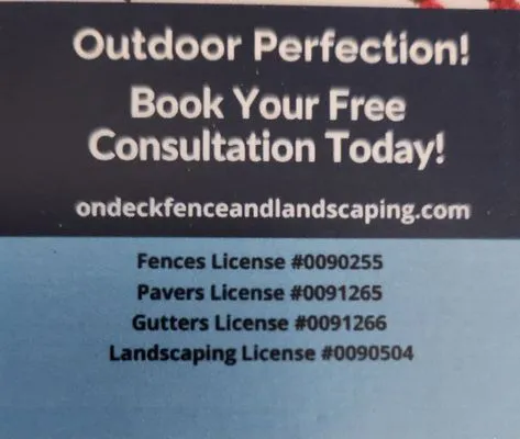 On Deck Fence and Landscaping Logo