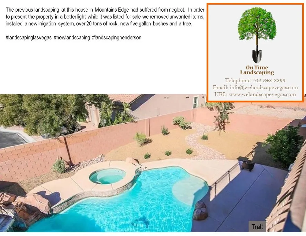 Custom landscape installation in Las Vegas, NV by On Time Landscaping