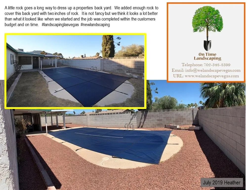 Top-rated outdoor landscaping with custom design in Las Vegas, NV by On Time Landscaping