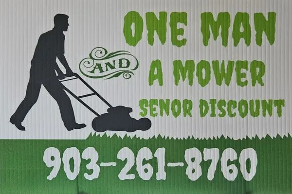 One Man and A Mower Logo