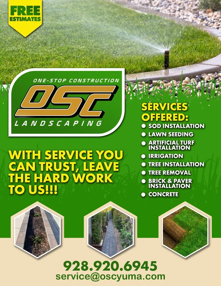 Professional lawn care service near you across Yuma, AZ - One-Stop Construction Landscaping