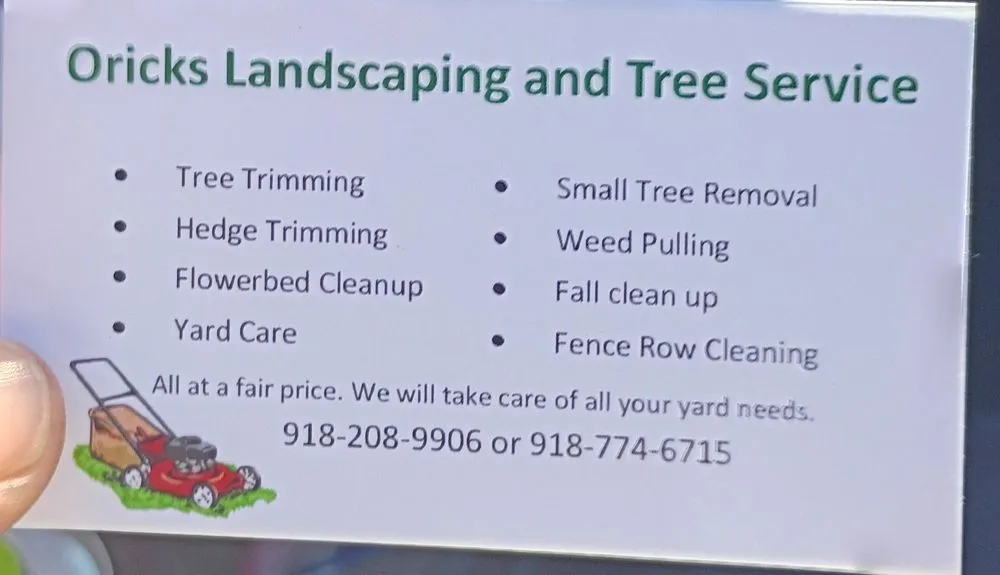 Affordable yard maintenance near you across Muldrow, OK - Oricks Landscaping And Tree Service