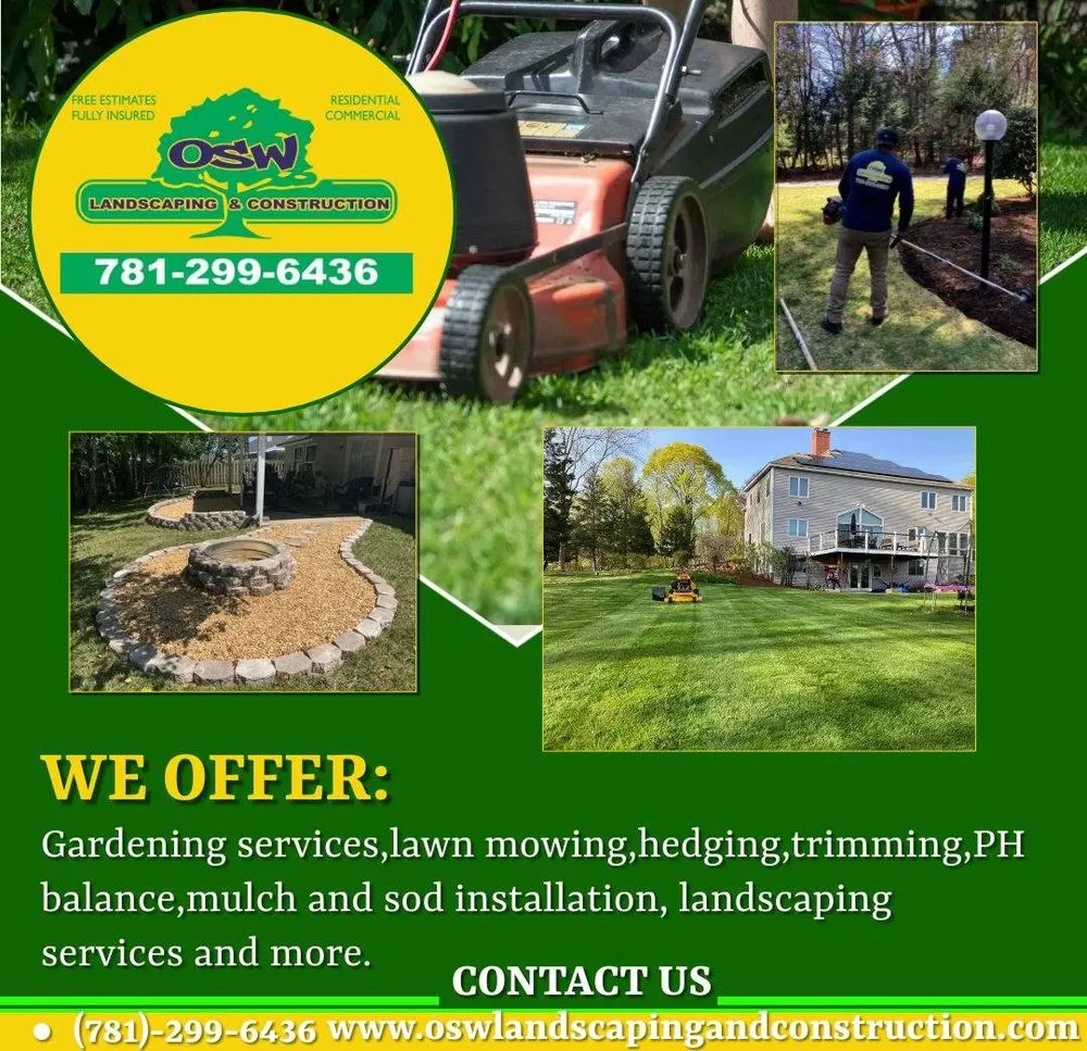 Trusted lawn mowing service in Swampscott, MA - Osw landscaping & construction