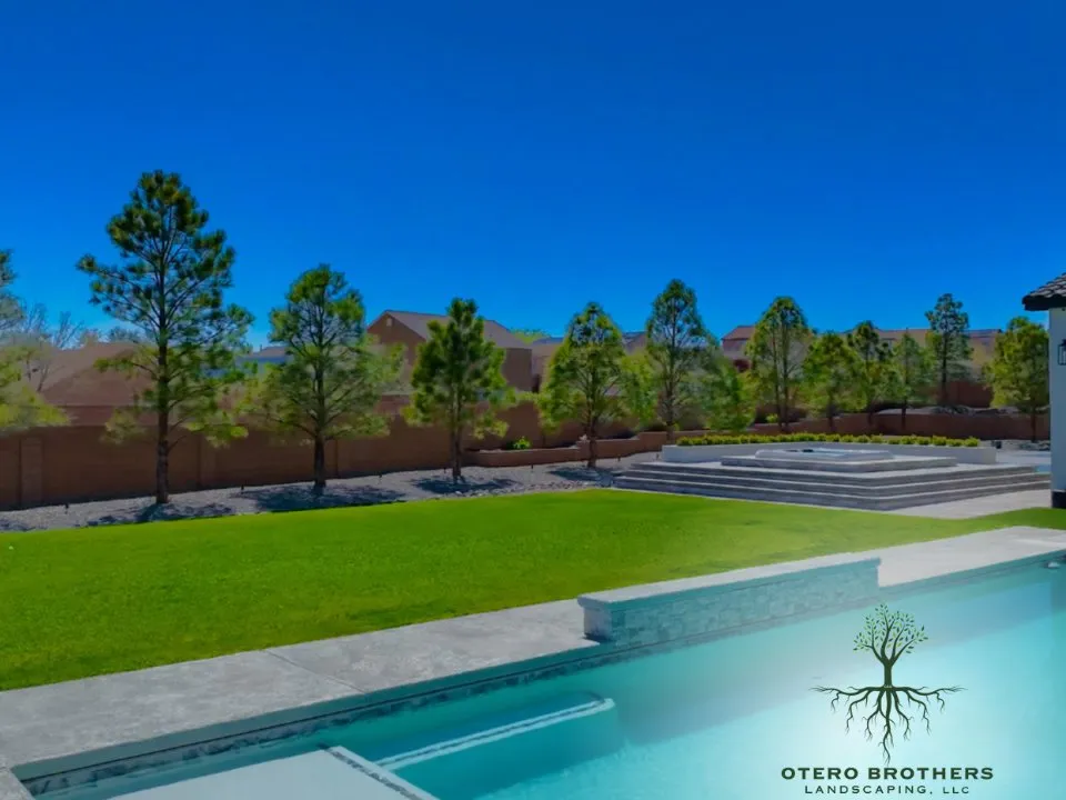 Custom landscape installation in Albuquerque, NM - Otero Brothers Landscaping