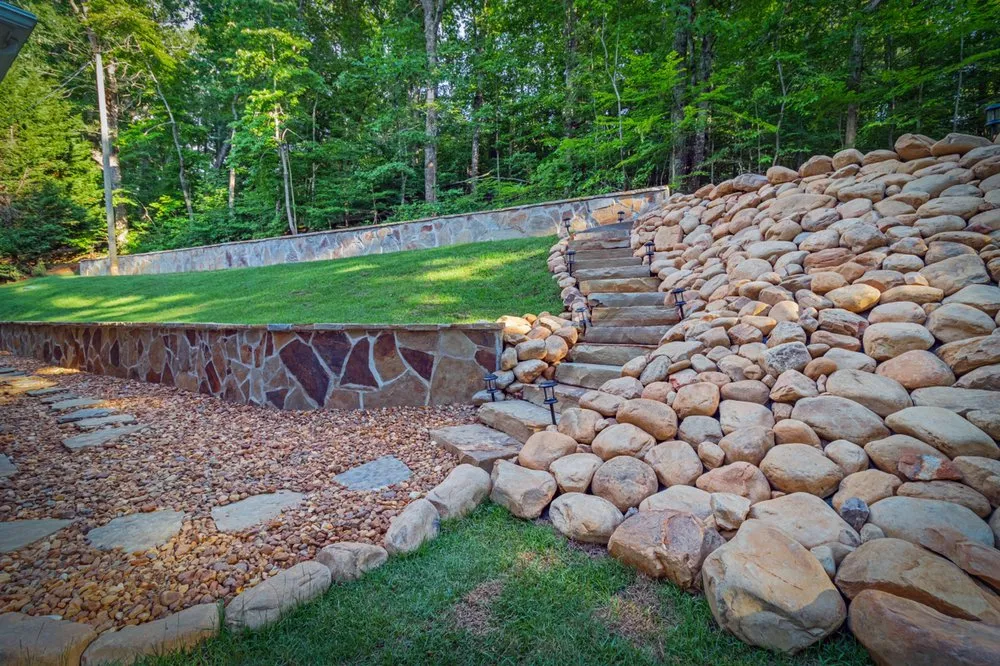 Local lawn mowing service with custom design across Dawsonville, GA - Out The Mud Erosion And Land Development