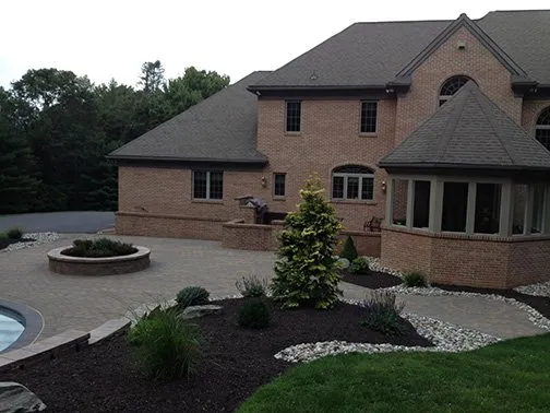 Custom landscape installation for homes in Brodheadsville, PA by Outdoor Design Landscaping