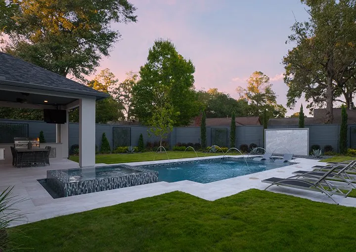 Professional outdoor landscaping for beautiful yards in Houston, TX by Outdoor Elements