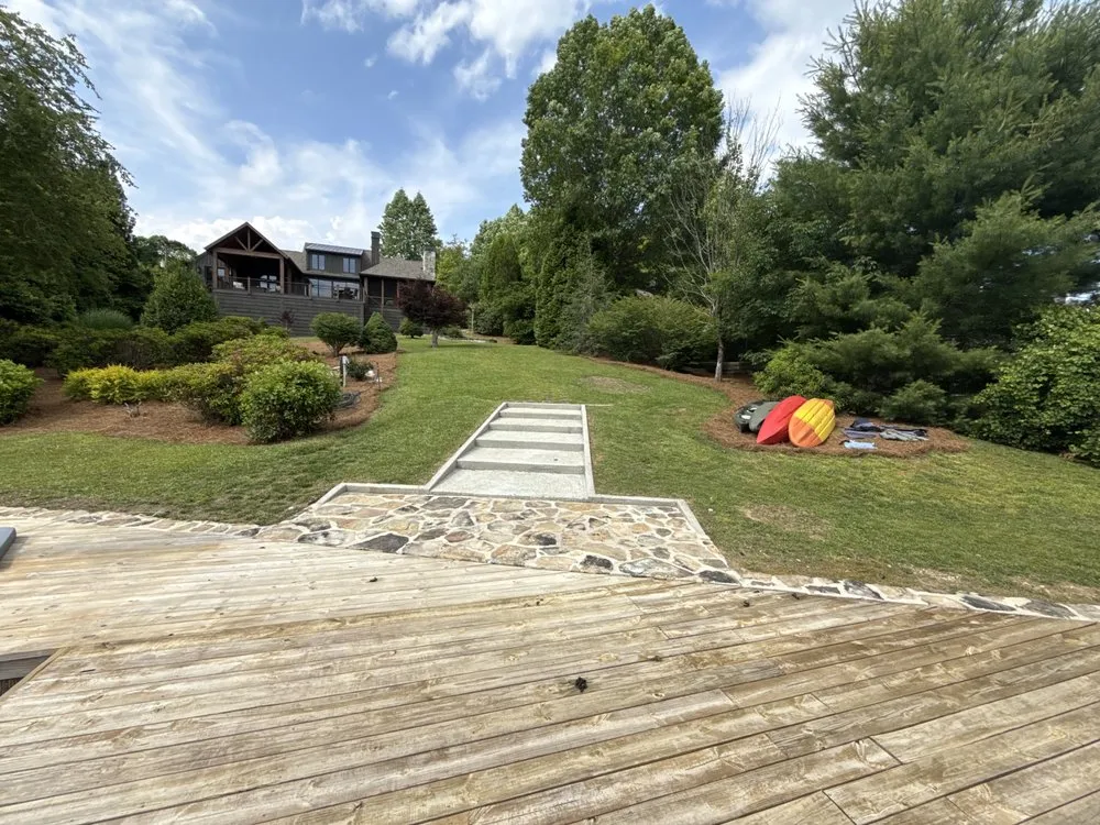 Custom residential landscaping with custom design in Clayton, GA by Outdoor Service Pros