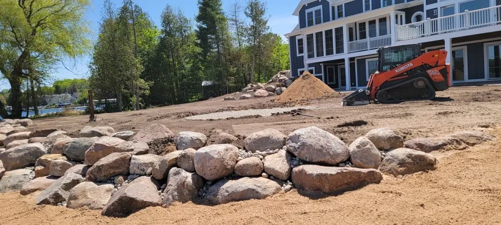 Local garden landscaping with custom design in Gaylord, MI by P and F Services