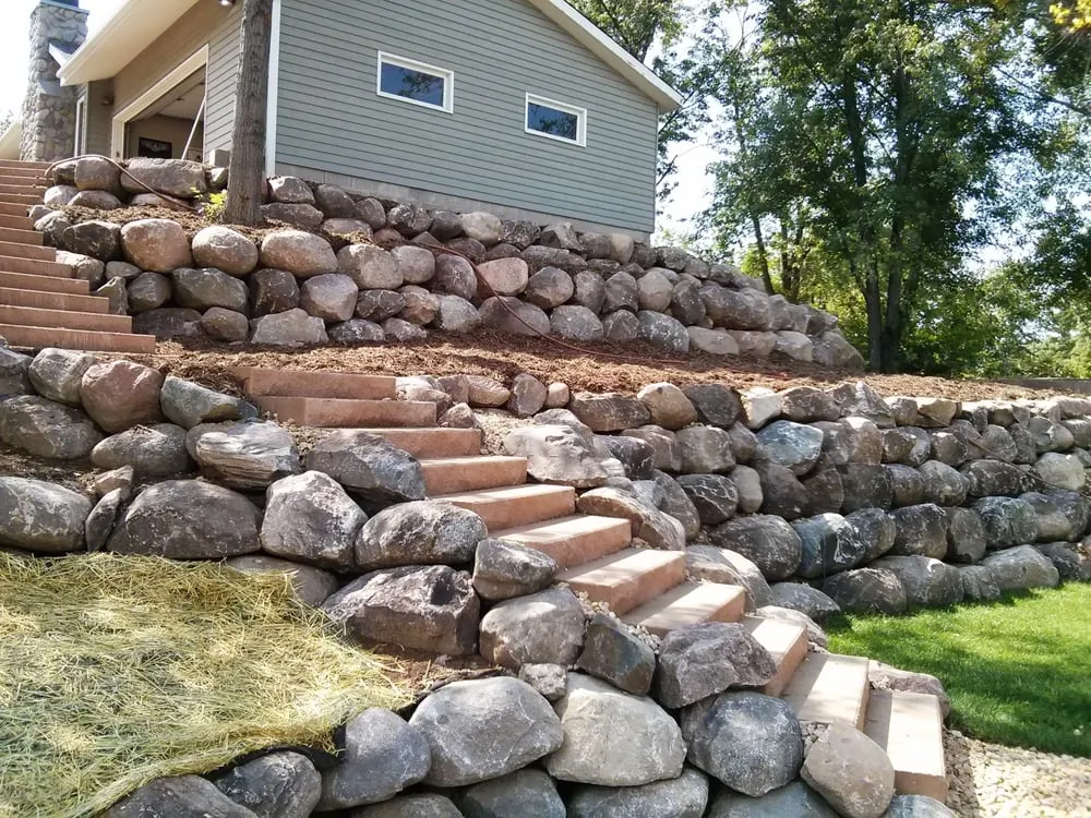 Custom garden landscaping with custom design in Inver Grove Heights, MN by Pace Landscape & Design