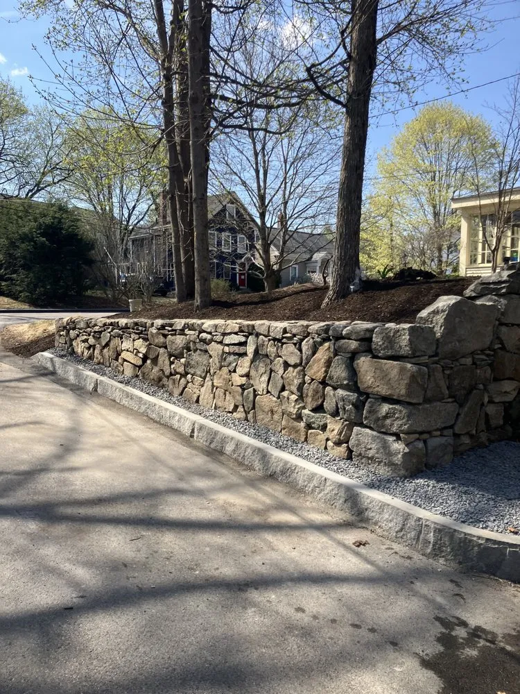 Custom landscape installation in Wayland, MA - Pagano Landscape&Paving