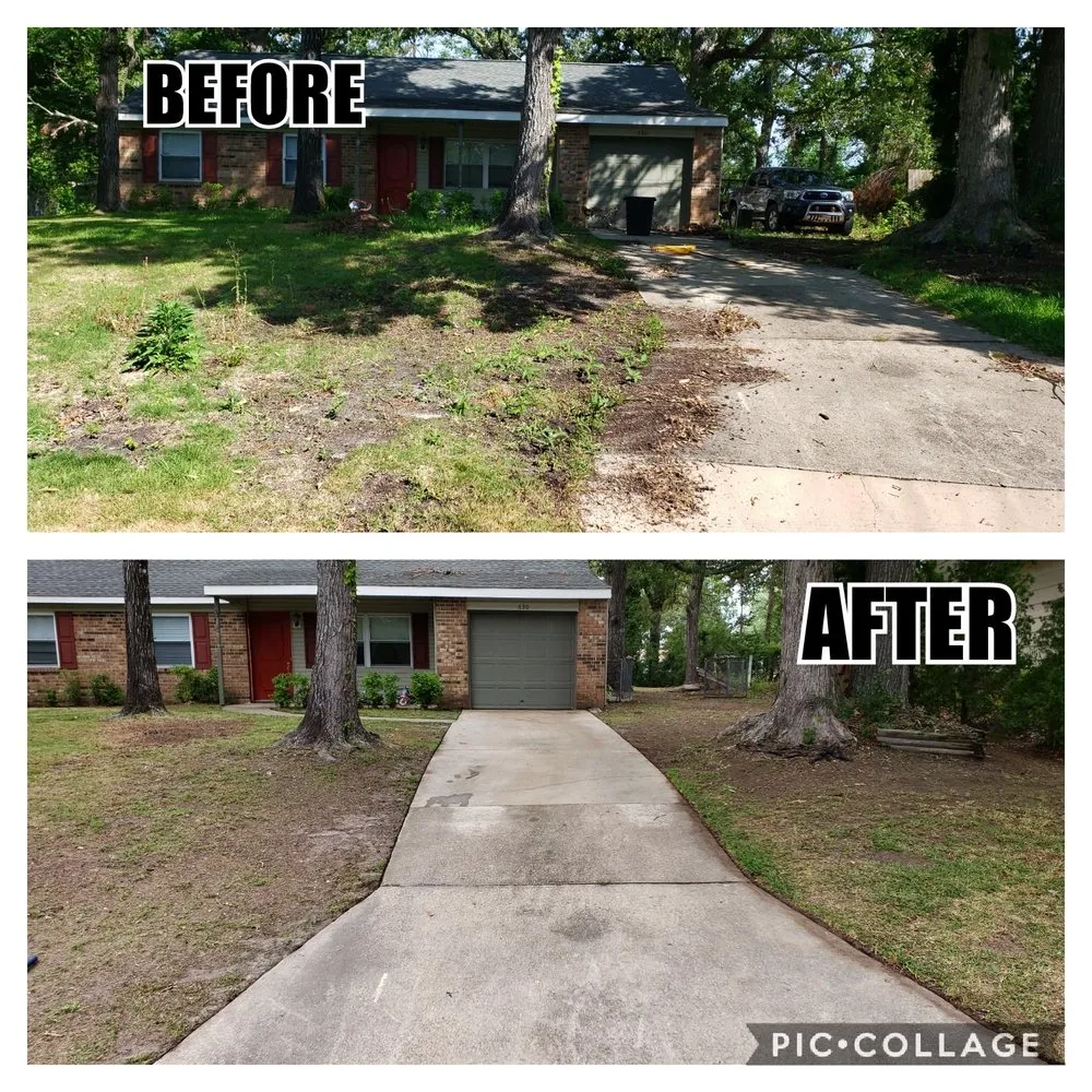 Custom outdoor landscaping with custom design in Jacksonville, NC by Pain In The Grass Lawn Service