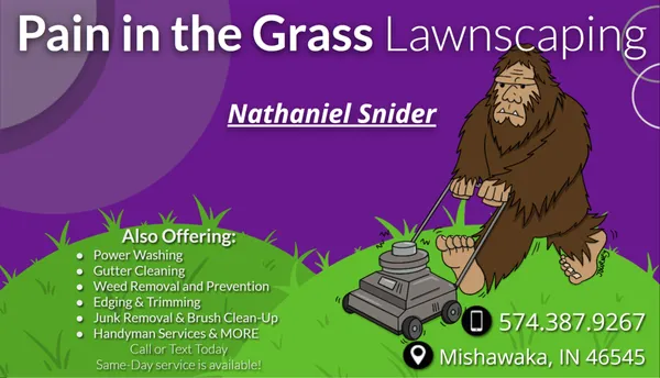 Pain in the Grass Lawnscaping Logo