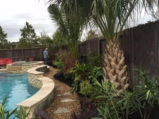 Custom outdoor landscaping in Waller, TX by Palm & Trees Landscape