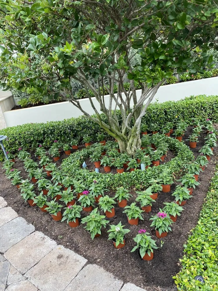 Custom garden landscaping in Lake Worth, FL by Palm Beach Lawn Care
