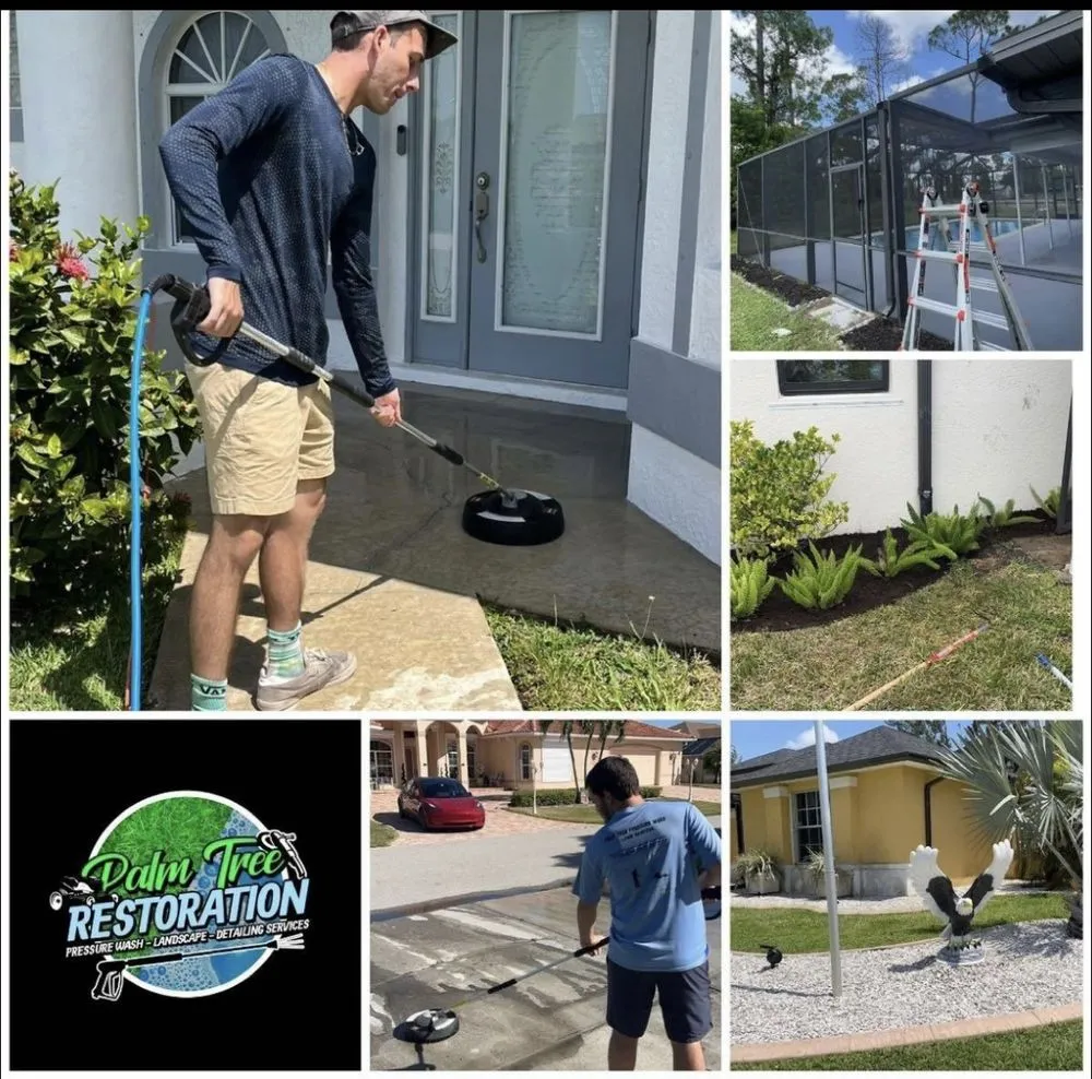 Custom garden landscaping in Cape Coral, FL by Palm Tree Restoration