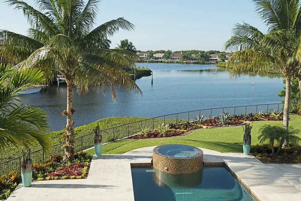 Custom garden landscaping in Boca Raton, FL by Pamela Crawford & Associates