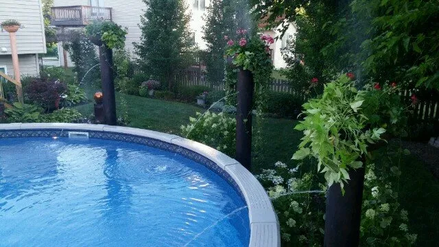 Custom landscape installation in Pleasant Prairie, WI by Paradise Pillars