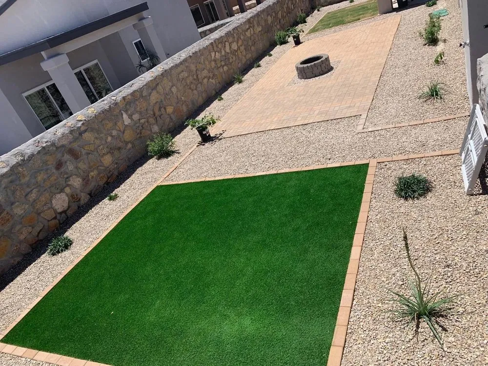 Custom yard cleanup service with custom design in Sunland Park, NM by Parra Sons Landscape Services