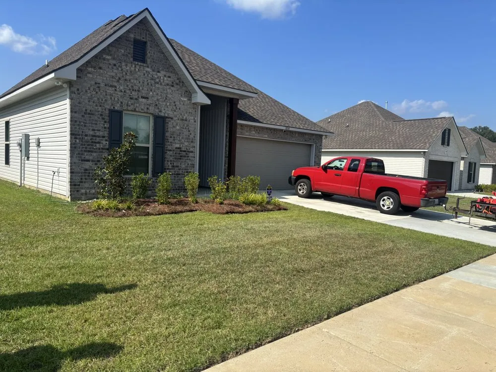 Custom landscape installation in Zachary, LA by Patriot Exteriors
