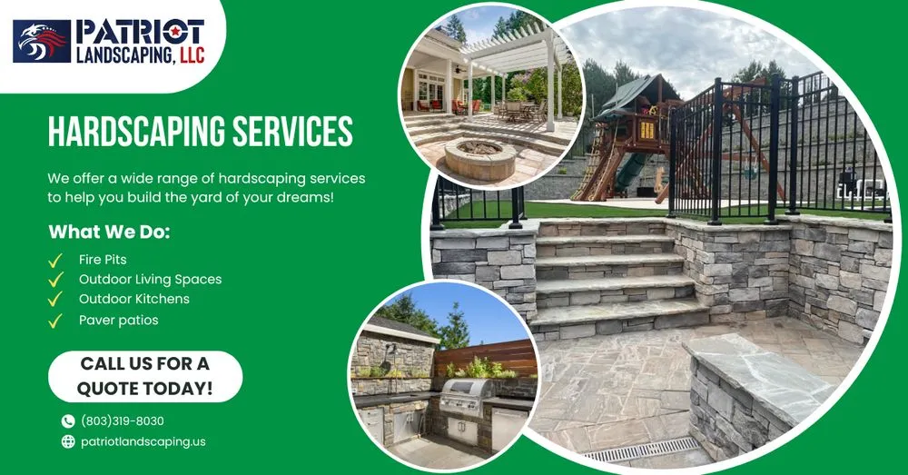 Reliable yard cleanup service with custom design in Lexington, SC by Patriot Landscaping