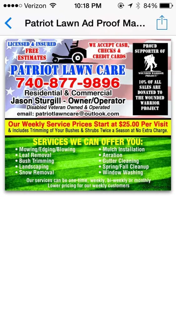 Affordable yard cleanup service for beautiful yards in Heath, OH by Patriot Lawn Care