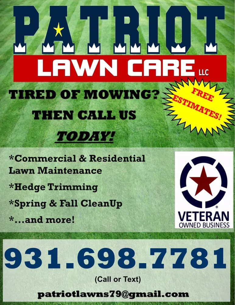 Top-rated lawn mowing service in Spring Hill, TN - Patriot Lawn Care LLC