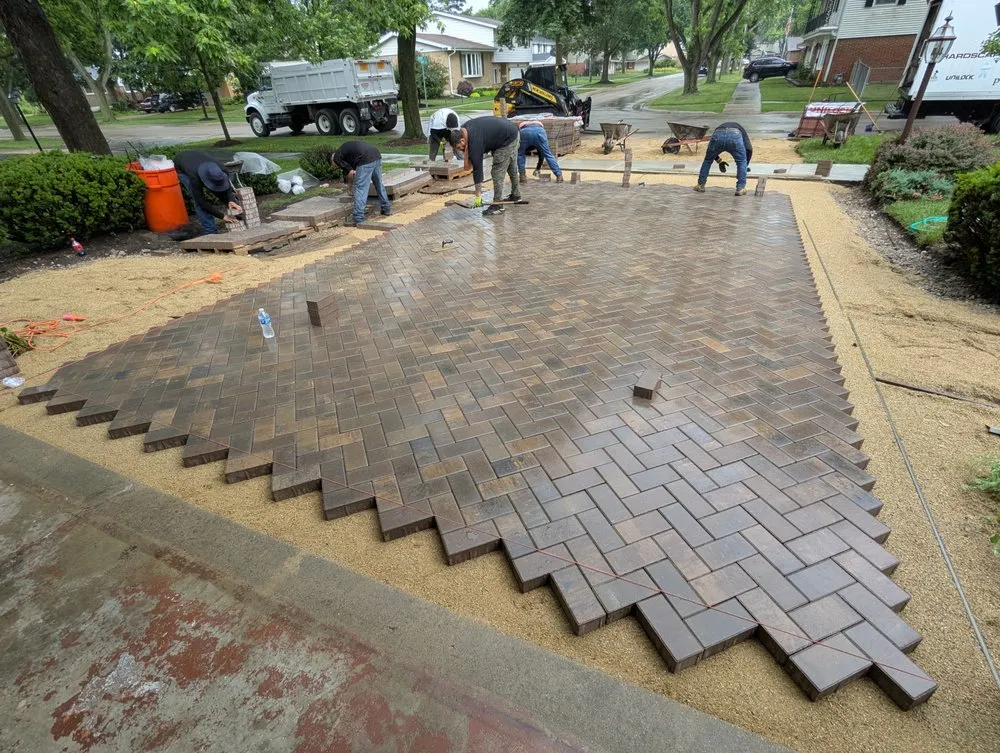 Professional yard cleanup service for outdoor upgrades across Des Plaines, IL - Pavestone Brick Paving