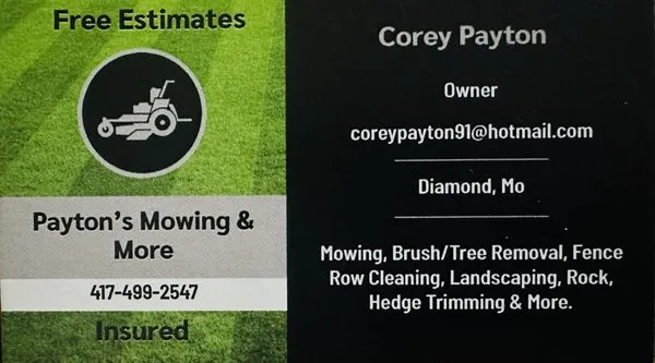 Payton’s Mowing & More Logo