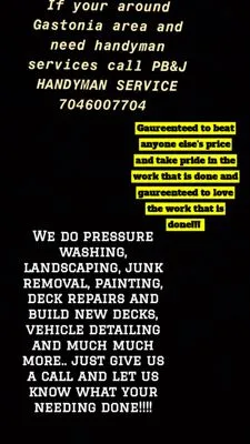 Pb & J's Handyman Service Logo