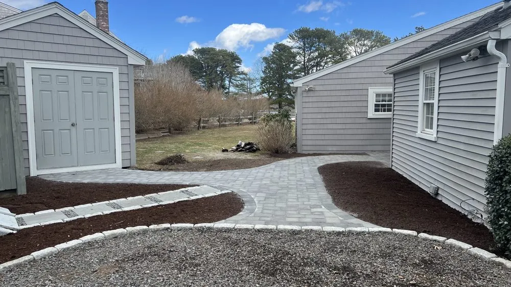 Affordable landscape installation with custom design in Barnstable, MA by PBA Masonry & Landscaping