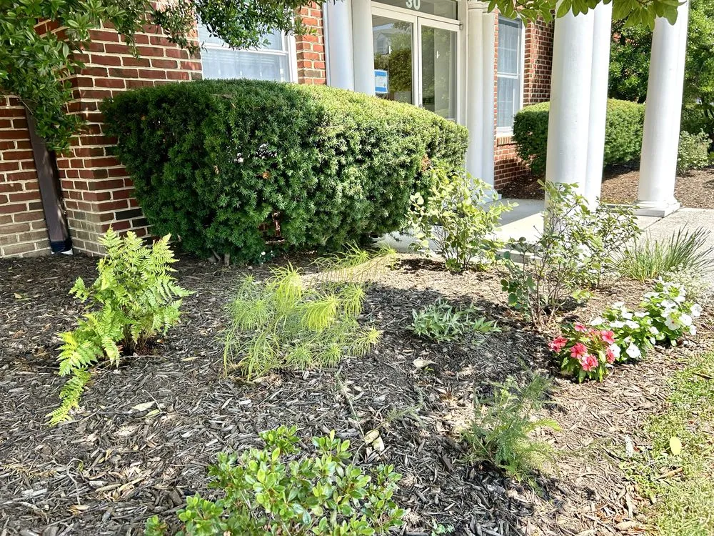 Custom lawn mowing service for residential properties in Ellicott City, MD by Peace of Mind Gardens