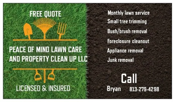 Peace of Mind Lawn Care and Property Cleanup Logo