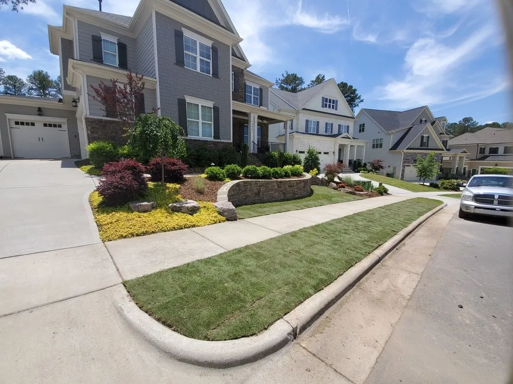 Professional garden landscaping for homes in Holly Springs, NC by Peak Sodding